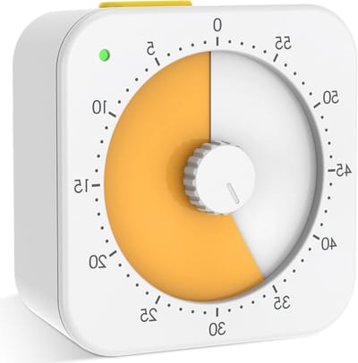 Visuele timer voor kinderen met 60 minuten countdown, leerklok met pauzefunctie en magnetische achterkant voor onderwijs, gezinsplanning en keukenhulp, ideaal voor tijdmanagement en focus.