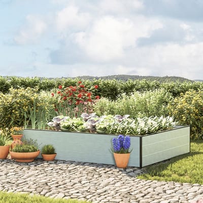 195 x 150 x 39 cm Moestuinbak Halfsize, Aluminium (geanodiseerd)