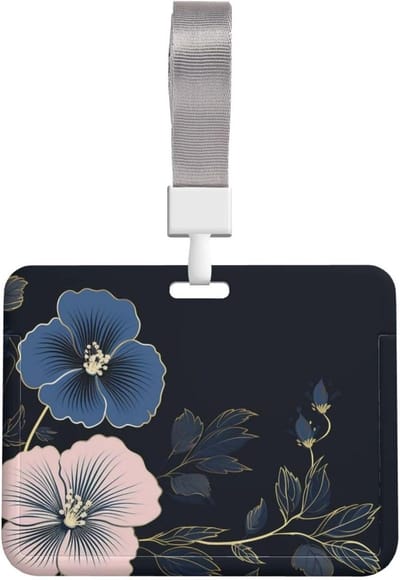 ID-kaart houder - Naamplaatje badge - Veilig opbergen - Waterdicht en stofdicht - 10 x 8 cm - Hibiscus bladeren