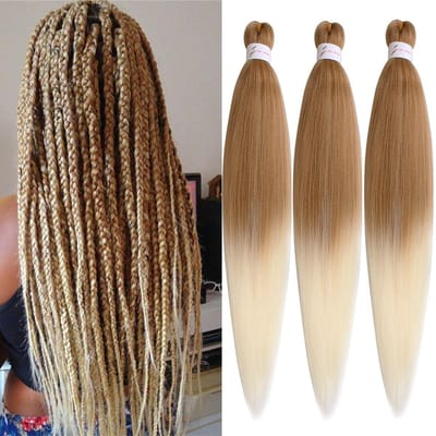 Dailygoods- Vlechthaar 30 Inch - Voorgespannen Vlechthaarextensies - Hoge Kwaliteit Synthetisch Haar - 3 Pakken - Geschikt voor Box Braids - Inclusief Haaknaald - Haarextensies