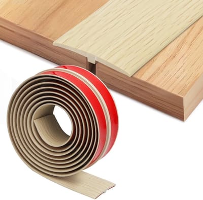 Zelfklevend overgangsprofiel van PVC voor deurdrempels, T-profiel, 300 x 5 cm, ideaal voor tegels, houten vloeren en laminaat.