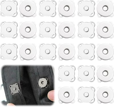 Magneetsluiting, 12 paar, magnetische knopen, magneetknopen om aan te naaien, magneetsluiting voor tassen, magnetische drukknop om te naaien, voor portemonnees, handtassen, doe-het-zelf kleding
