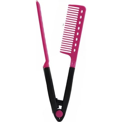Platte Kam Stijlkam Salon Haarborstel Kammen Kapselstyling Stijltang V-vormige Rechte Kam Stijltang roze