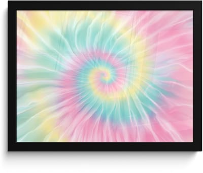 Poster in lijst - Fotolijst 40x30 cm - Posters - Pasteltinten - Tie dye - Roze - Posterlijst zwart - Decoratie - Wanddecoratie woonkamer - Muurdecoratie slaapkamer