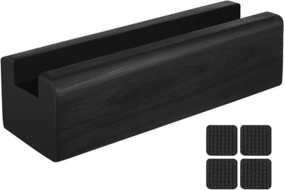 Stijlvolle Houten Vlo Spiegel met Zwart Frame - Antislip Spiegelhouder voor Slaapkamer, Woonkamer en Badkamer Decoratie