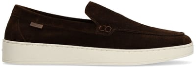 Manfield - Heren - Bruine suède loafers - Maat 40