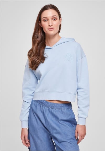 Urban Classics - Short Flower Embroidery Terry Hoodie/trui - XXL - Blauw