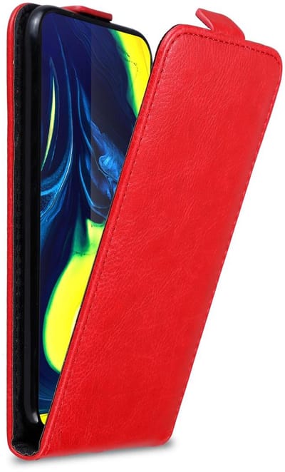 Cadorabo Hoesje geschikt voor Samsung Galaxy A80 / A90 4G in APPEL ROOD - Beschermhoes in flip design Case Cover met magnetische sluiting