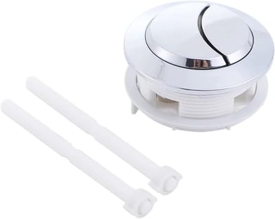 Toiletspoelknop - Dubbele drukknop - Toilet reparatie - Universele draadfitting - 38-58 mm - Zilver