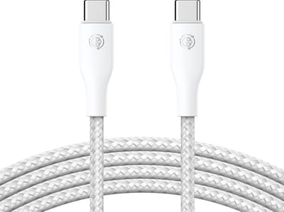 65W USB C Kabel 3 Meter - Geschikt voor Samsung - USB C naar USB C Oplaadkabel - Wit