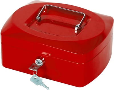 Geldcassette met Deksel en Munthouders - Rood