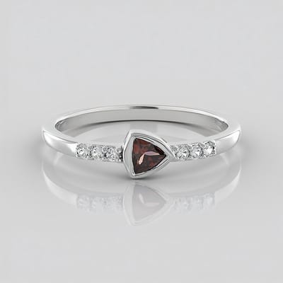 Cavill - Zilveren Ring - 925 Sterling zilver geplatineerd - Roze triljant Zirkon 0.35 ct - Pavé gezet - Elegant dames sieraad