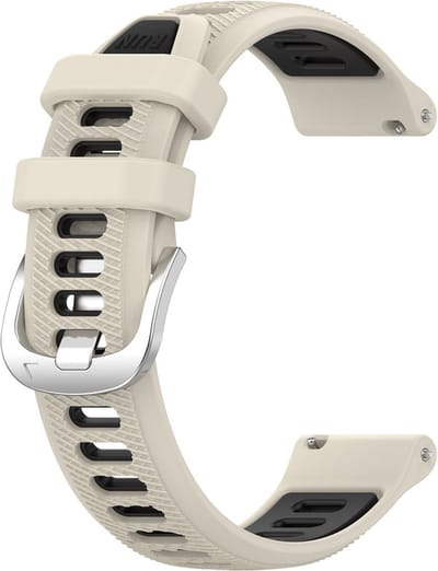 Siliconen bandje - geschikt voor Garmin Vivoactive 4 / Venu 3 / Venu 2 / Forerunner 255 / Forerunner 265 / 570 (47mm) - beige-zwart
