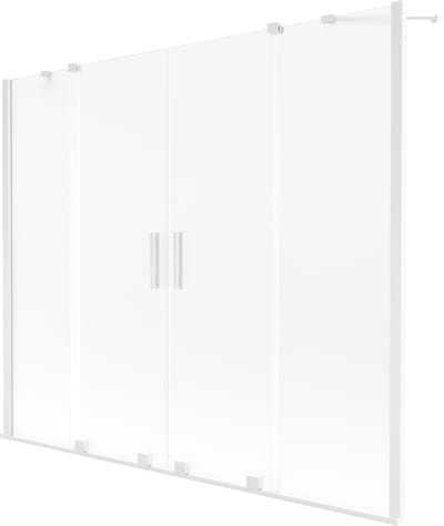 Mexen Velar Duo badwand 2-delige uitschuifbare 170 x 150 , ijs, wit - 896-170-000-32-20