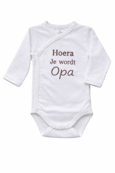 Romper zwangerschapsaankondiging – Hoera je wordt Opa – Baby romper aankondiging zwangerschap – Cadeau voor opa – Unisex babykleding - omslagromper - 100% katoen - baby aankondiging - originele zwangerschaps reveal