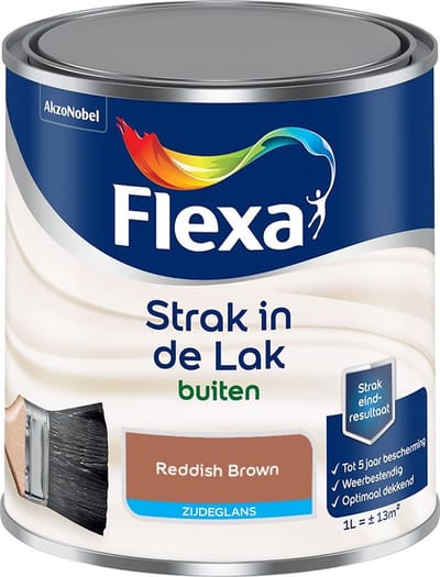 Flexa - Strak In De Lak Buitenlak Zijdeglans - Reddish Brown - Mengverf - 1 L
