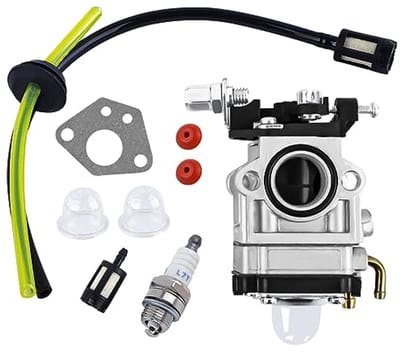 Carburateur set voor bosmaaier 52cc, 49cc, 43cc - inclusief afdichting, slang, bougie en benzinefilter