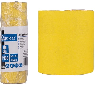 GEKO Schuurpapier rol - fijne korrel P180 - 115 mm x 3 m