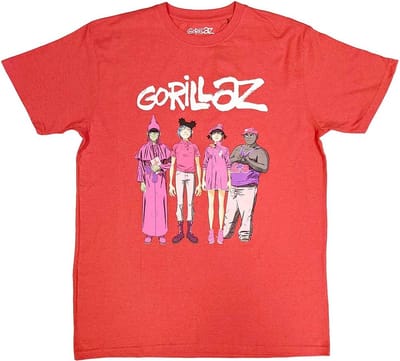 Gorillaz - Cracker Island Standing Group Heren T-shirt - S - Rood