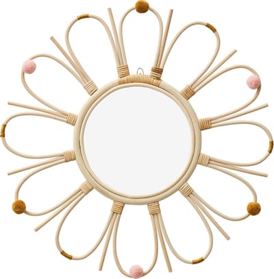 Vertbaudet Rotan spiegel met pompons