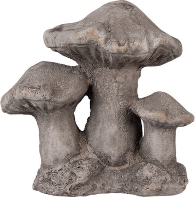 Clayre & Eef Decoratie Beeld Paddenstoel 16x12x15 cm Grijs Steen Herfst decoratie