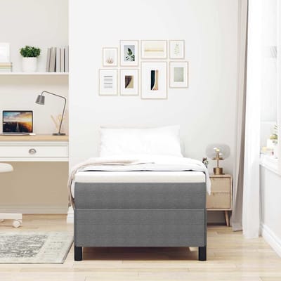 vidaXL - Boxspring - bed - Lichtgrijs - 90 - x - 200 - cm - Corduroy - stof
