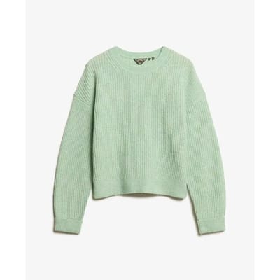 Superdry Geborstelde Trui met Ronde Hals Groen Grootte: 44