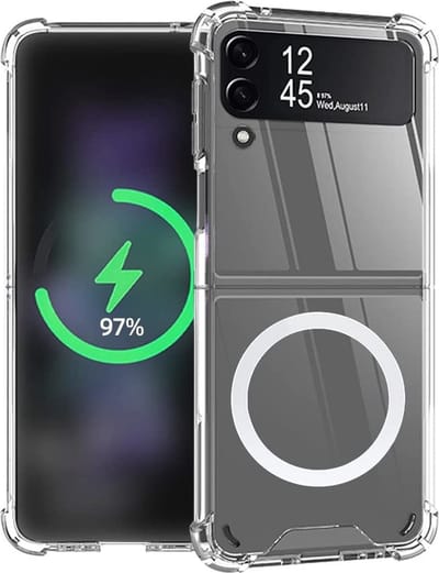 Hoesje Geschikt Voor Samsung Galaxy Z Flip 3 hoesje met Oplaadfunctie - Hoesje Geschikt Voor Samsung Galaxy Z Flip 3 Transparant Hoesje met Oplaadfunctie - Galaxy Z Flip 3 Magnetisch Hoesje