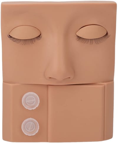 Dailygoods- Mannequin Hoofd Hoge Simulatie - Oefenhoofd - Vervangbare Oogleden - Herbruikbaar PVC - Eenvoudig te Reinigen - Geschikt voor Make-up en Wimpertraining - Wimperdummy