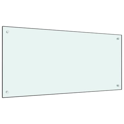 vidaXL - Spatscherm - keuken - 100x50 - cm - gehard - glas - melkwit