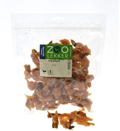 Zoolekker Kipvisjes - smakelijke hondensnack in 100 g en 400 g verpakkingen 400 Gram