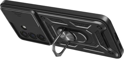 Mayaxess, Hoesje geschikt voor Galaxy A57 - Camera Schuif & Magneet Ring, Zwart