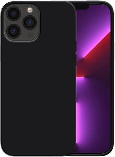 Smartphonica Siliconen hoesje voor iPhone 13 Pro Max case met zachte binnenkant - Zwart geschikt voor iPhone 13 Pro Max