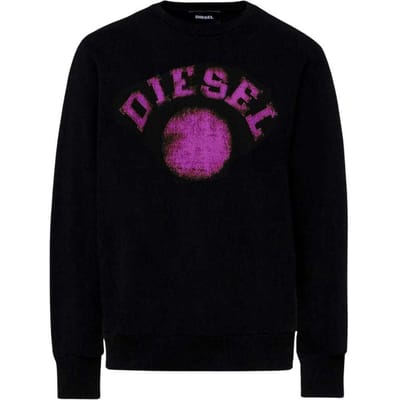 Diesel Heren Vervaagde Punt Logo Sweatshirt (Zwart)