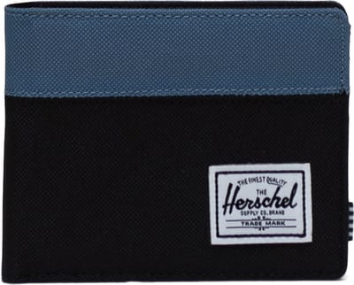 Eco | Roy RFID - Black/Copen Blue / Portefeuille gemaakt van gerecycleerde materialen / met meerdere kaartsleuven / Beperkte Levenslange Garantie / Zwart & blauw