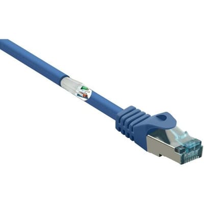 Renkforce RF-5233510 RJ45 Netwerkkabel, patchkabel CAT 6A S/FTP 30.00 m Blauw Snagless, Vlambestendig 1 stuk(s)