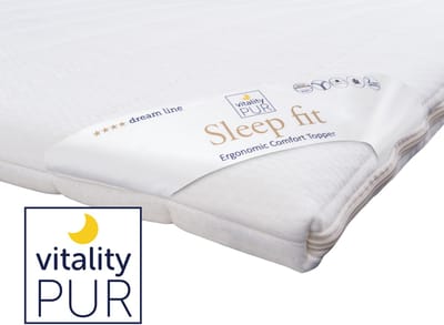 Vitality Pur Sleep Fit Topper ‚Äì 160x200 cm - 5 cm Traagschuim SG50 ‚Äì Inclusief Gratis Hoofdkussen(s) ‚Äì Wasbare Tijk & Anti-Allergisch