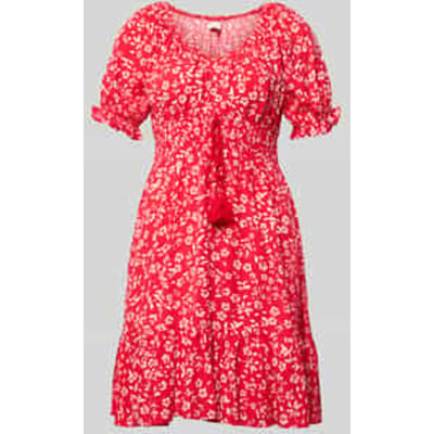 Sarasa mini-jurk met bloemenprint en Bardot-hals