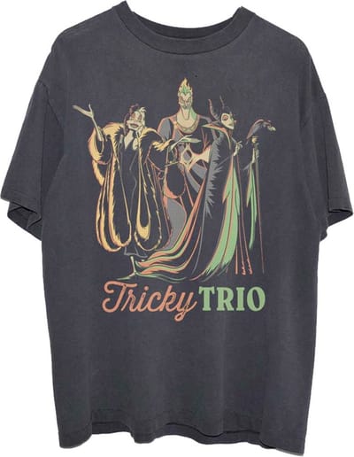 Disney Disney - Tricky Trio Unisex T-shirt - S - Zwart