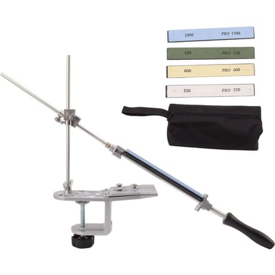 RH 07 Aiguiseur de couteaux de cuisine Léger Outil de polissage Affûtage multifonctionnel de couteaux black