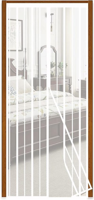 QPFO® Magnetisch deurhor gordijn wit - 110x210 cm - insectenhor voor houten aluminium en ijzeren deuren en balkon