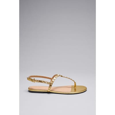 & Other Stories Dione Summer Flat Bronze Maat: 36 | Sandalen Outlet | Dames | Goud