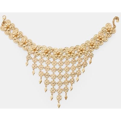 Stradivarius Studs choker met bloemen in watervalmodel  Goud OS