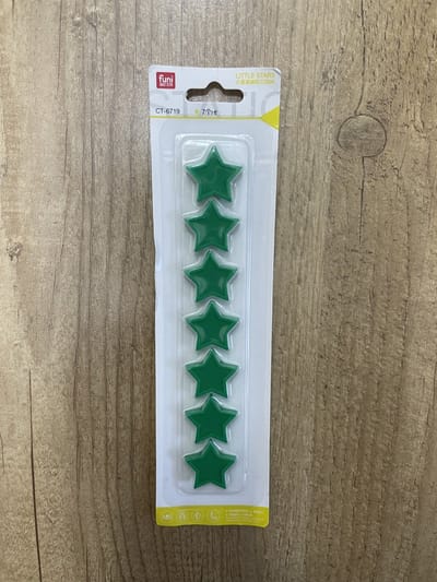 TLVX 7 stuks Groene Ster Magneten / Foto magneten / Koelkast magneten / Whiteboard magneten / Speel en leer magneten / Boodschappenlijst / Notitie / Kantoor / Schoolbord / Deurmagneet / Magneetjes ophangen / Kleur Groen