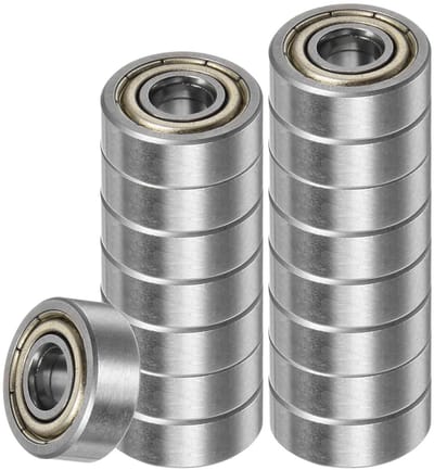 16-delige set diepe groefkogellagers, 5mm gat, 14mm buiten diameter, 5mm dikte, dubbel afgeschermd, geschikt voor industriële toepassingen, hoogwaardig koolstofstaal