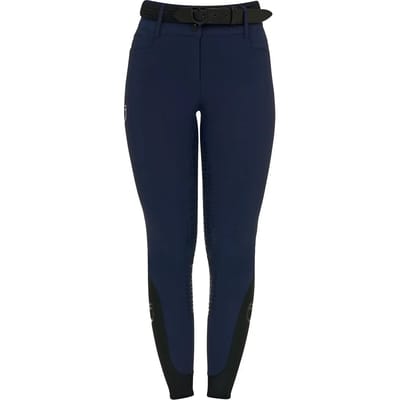 Equestro Rijbroek Hoge Taille Full Grip Strass Logo Dames XXS Navy