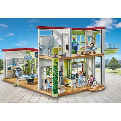 Ziekenhuis simulatiespel met groendak Playmobil