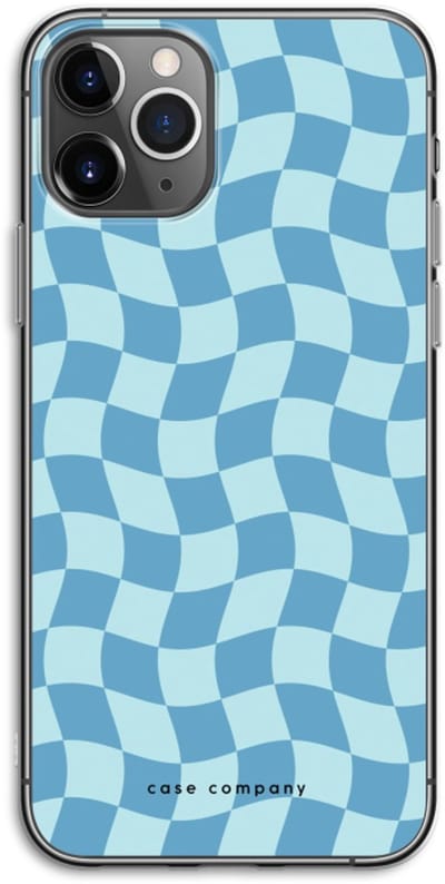 Case Company® - Hoesje geschikt voor iPhone 11 Pro hoesje - Grid Blauw - Soft Cover Telefoonhoesje - Bescherming aan alle Kanten en Schermrand