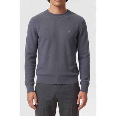Calvin Klein Ls Textured Cotton Sweater Anchor Navy Taglia: L | Maglioni a maglia Outlet | Uomo | Blu