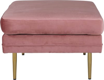Boom poef, hocker velours messing, roze.